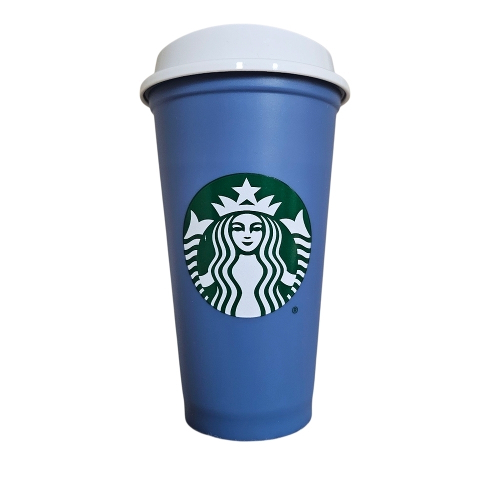 Starbucks 2013 Reusable Tumbler Blue Siren Plastic Travel Coffee Cup 16oz.